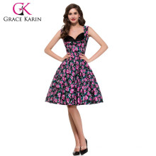 Grace Karin Knie Länge Baumwolle Ärmellos Vintage 1950er Retro Style Kleid CL008901-2